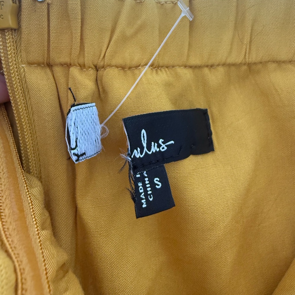 Lulu's Mustard Wide-Leg Jumpsuit with Front Tie - Picture 4 of 5
